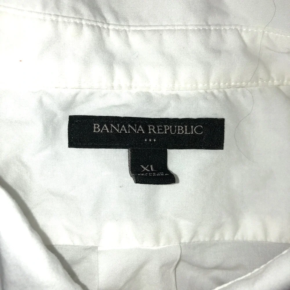 Banana Republic White Cotton Button Down Shirt Mens XL Long Sleeve Pocket Solid